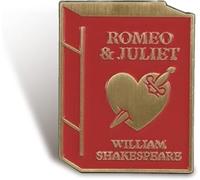 Half Moon Bay Romeo and Juliet William Shakespeare 1.5 Inch Red and Gold Zinc Alloy and Enamel Lapel Pin Badge, 1.5 Inch, Zinc Alloy and Enamel, no gemstone