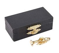 Pin Badges Brooches for Men Women, Mini Unique Gold Plating Musical Instrument Brooch Retro Sweater Shirt Clips Gift Decoration with Box (Short)