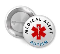 Pin Badges for Hidden Disability Lanyard, Medicine Bag, Autism Badge - Autism Aids & Hidden Disability Pinback Medical Alert ID, Safe Travel Awareness, 25mm (1 Inch)