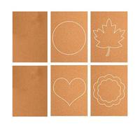 Pin Board - 6 Pieces Self-Adhesive Rectangular Coasters, Small Cork Boards Picture Presentation, for Tiles Desk Bedroom Classroom Photo Collage Planning Organisation