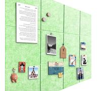 Pin Board, Large, 120 x 90 cm, Felt Self-Adhesive with 90 Push Pins, Pack of 12, 9 mm Thick Pin Board, Vision Board for Photos, Note Memo Board for Home, Kitchen, Office, School, Autumn Leaf Green