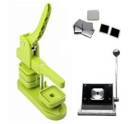 pin button badge diy ABS + metal Square Fridge Magnet Machine 50x50 Full Set Machine And Cutter And 100 Sets Of Materials(Green Set)