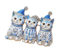 Pin Christmas Brooch | Decorative Three-Cat Sparkle Alloy Accent for Coats, Scarves, Bags Wear