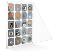 Pin Collection Display Organizer, Clear Acrylic Pin Display Board for Wall, Dust-Free Table Top & Wall Holder Board for Enamel Pins, Jewelry, Gifts, Enthusiasts, Badges (9.45 x 11.7, 20 Grids)