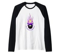 Pin Crusher in Progress Funny Hot Rod Flame Bowling Ball Raglan Baseball Tee
