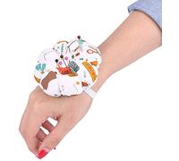 Pin Cushion, Floral Pumpkin Design Wrist Wearable Storage Pillow for Needlework Sewing Gift 3.93 Inch 3.93 Inch for Crafters Embroiderers Quilters