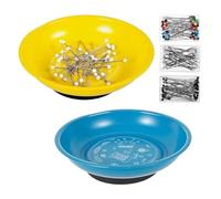 Pin Cushion for Sewing - Magnetic Paper Pin Storage Bowl Organizer Tray - Stainless Steel Tray for Hair Clips Quilters Nails Embroidery Paperclips Workshop Home Travel Tacks Crafts