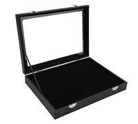 Pin Display Case, 11x7.9inch Collection Storage Organizer With Dustproof Transparent Glass Lid, Badge Holder Box for Military Medals (M