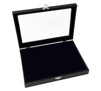 Pin Display Case - Wood Frame Clear Glass Front with Dense Foam Backing, Secure Storage Organizer Protects Collectible Pins and Insignie, Large Long Tail Keyword | Home Office Wall and Tabletop Decor
