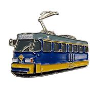 Pin for Road Train Chemnitz Tatra T3D-M Lapel Pin Badge Railway Train Locomotive Train Subway Rail Steam Locomotive E-Loco Strab Metro Train Railroad Subway Underground, passend, Copper