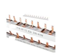 Pin & Fork Type 1.4mm Copper Busbar for Circuit breaker 12 Way MCB Connector Busbar Connection 1A-63A 1P 2P 3P 4P(Fork Type 4P 12way)