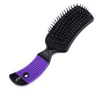 Pin Hair Brush by Fine Lines - 9 Row Nylon Bristle with Rubber Grip Handle, Small Hair Brush for Women, Detangle Hair Brush for All Hair Types