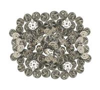 Pin Locks,50 Pieces Metal Locking Pin Keepers Backs Replacement Pin Backs Clasp for Badges Insignia Name Tags Display Books Lanyards Bags Vests Hats(Silver)