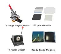 Pin Maker, 50x50mm Square Refrirator Bad Press Rotating Machine Metal Bad Paper Cutter Machine 100PCS Rubber Magnet Material Parts,More Accurate(1 Set 50MM)