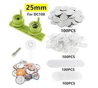 Pin Maker, Badge Pin Button Maker Machine DIY 25/32/37/44MM Badges Set with Button Parts+Circle Cutter, Badge Press Maker Machine,More Accurate(W)