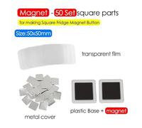 Pin Maker, Square Refrigerator Badge Machine Set 50x50mm DIY Making Fridge Magnets/Badge Pins Parts for Button Maker Machine Supplies,More Accurate(Fridge Magnet 50set)