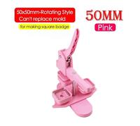 Pin Maker, Square Refrigerator Badge Machine Set 50x50mm DIY Making Fridge Magnets/Badge Pins Parts for Button Maker Machine Supplies,More Accurate(50mm Pink Maker)