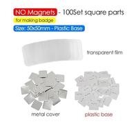 Pin Maker, Square Refrigerator Badge Machine Set 50x50mm DIY Making Fridge Magnets/Badge Pins Parts for Button Maker Machine Supplies,More Accurate(Plastic Base 100 Set)