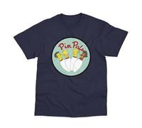 Pin Pals Bowling Team Design Inspired by The Simpsons Direct to Garment Printed Design Navy Large
