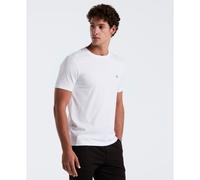 Pin Point Embroidered Logo Organic Cotton T-Shirt In Bright White