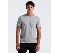 Pin Point Embroidered Logo Organic Cotton T-Shirt In Rain Heather