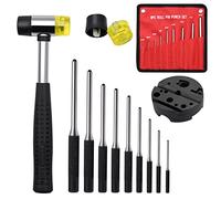 Pin Punch Set, 14pcs Removing Repair Tools, Including Universal Block, Pin Punches and Hammer(Pin Punches and Block)