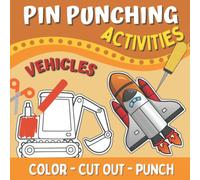 Pin Punching Activities Vehicles: Pin & Poking Coloring and Activity for Kids | Pin Puncher Templates to Color, Cut Out and Punch for Preschool | Worksheets Promoting Fine Motor Skills for Toddlers