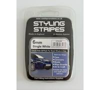 Pin Stripe 6mm x 10mtr Self Adhesive Car Pin Stripe Black - White - Red - Gold - Silver Coach Tape Styling Stripe (White)