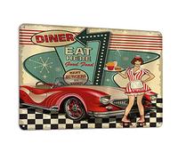 Pin Up Girl Metal Tin Sign Diner Poster American Style Funny Home Cafes Bars Pubs Decor Tin Sign Retro Metal 12x8 Inch