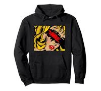 Pin Up Girl Pop Art Comic Style Graffiti Tag Banned Label Pullover Hoodie