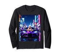 Pin-up Girl Sports Car Tee - Sexy JDM Girl on Sports Car Long Sleeve T-Shirt