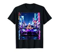 Pin-up Girl Sports Car Tee - Sexy JDM Girl on Sports Car T-Shirt