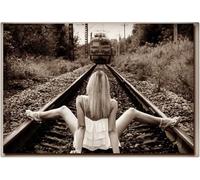 Pin-Up Girls Signs 12x16 Inch Train into The Tunnel Sexy Girl Vintage Look Metal Tin Sign