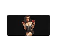 Pin Up Holding Heart Funny Mouse Pad with Stitched Edges Non Slip Waterproof Mousepad Desk Mat for Office Gaming