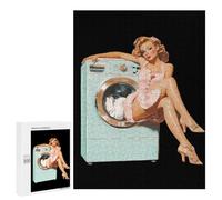 Pin-up in Laundry Funny Wooden Picture Vertical Version Puzzle Wood Jigsaw Creative Gift for Adults And Family Game