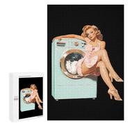 Pin-up in Laundry Funny Wooden Picture Vertical Version Puzzle Wood Jigsaw Creative Gift for Adults And Family Game