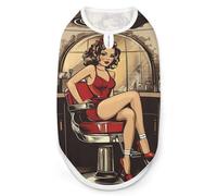 Pin Up Women in Barber Hairstyle Fashion Dog Shirt Clothes Breathable Sleeveless Pet Tank Top for Small Medium Large Pets