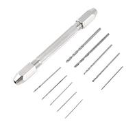 Hand Drill Manual, Pin Vise Drill Jewellery Drill, 10 pcs Micro Drill Bit Set Double End Pin Vise Chuck Mini Drill Pin Vice for Watchmaker Pin Vise, Craft Carving Repair Tool, Jewelry Making