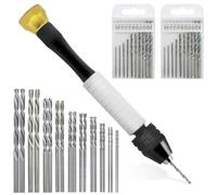 Pin Vise Hand Drill for Jewelry Making, AIFUDA Hand Pin Vise with 20 PCS Micro Twist Drill Bits Set(0.8mm-3.0mm) for Resin, Rotary Tools for Wood, Jewelry, Plastic, Miniature and More Hobby Drill