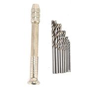 Pin Vise Hand Drill Mini Manual Drilling Hole Puncher Accurate Walnut Carving with Twist Bits Durable Stainless Steel Material for Wood Plastic Walnut Amber Beads Beeswax Olive