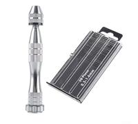 Pin Vise Hand Drill Set 21pcs with 0.3-0.6mm Spiral Drill Bits for Jewelry Making, Resin, Polymer Clay, Wood, Plastic - Stainless Steel Ro