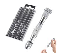 Pin Vise Hand Drills Bits Set 1 PCS Pin Vice Spiral Hand Drill Rotary Tool with 20 PCS Micro Twist Drill Bits Precision Jewellery Drill Pin Vice Drill Pin Vise for Resin Casting Molds DIY Jewelry