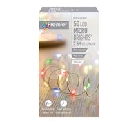 Pin Wired Lights 50 LED Battery Operated Multi-Action Indoor/Outdoor Premier