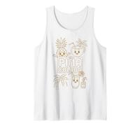 Piña Colada Minimalist Art Cute Pineapple Mascot Tank Top