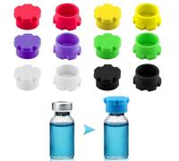 Pinafresa 12Pack of 3ml Leak-Proof Dust Caps for Glass Vials, 6 Color Options Suitable for Peptide, Injection and Reagent Vials
