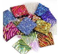 Pinafresa Fusible Glass Fusing for Microwave Glass 3 Bags/84g COE90 Dichroic Glass Scrap Assorted Kiln Glass for Jewelry Making Supplies