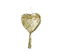 Piñata 32 x 10 x 36 cm Heart - Party Decoration for Filling - Party Games for Children's Birthday Birthday Engagement Wedding Party - Birthday Decoration Party Decoration & Party Accessories - Gold