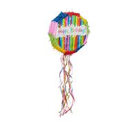 Relaxdays Piñata, Happy Birthday, Party, Game, Celebration, Activity, Fill, Sweets, Confetti, DxD: 32 x 9 cm, Colourful, Cardboard, 32 x 32 x 9 cm