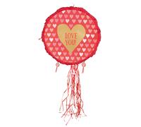 Piñata heart Love you red and gold 40 cm