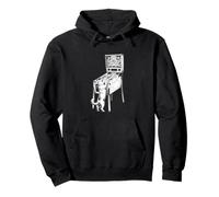 Pinball Player and Cat Lover, Arcade Gamer Pullover Hoodie